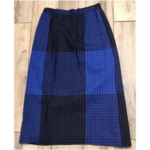 Unbranded Skirt Women's Blue Navy Check Lined  8